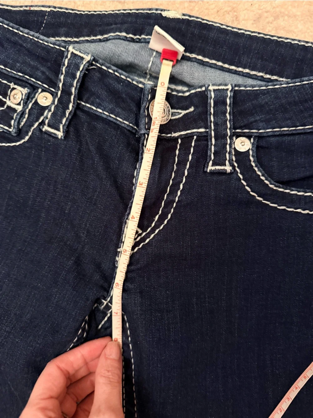 True Religion Naturaline Big T Skinny Flap Jeans Size 28 - Picture 8 of 14